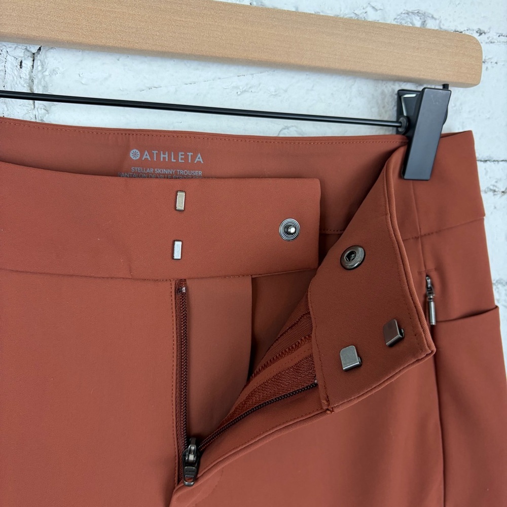 Athleta Stellar Skinny Trouser Terracotta Orange Red Pants 4 - Picture 6 of 10